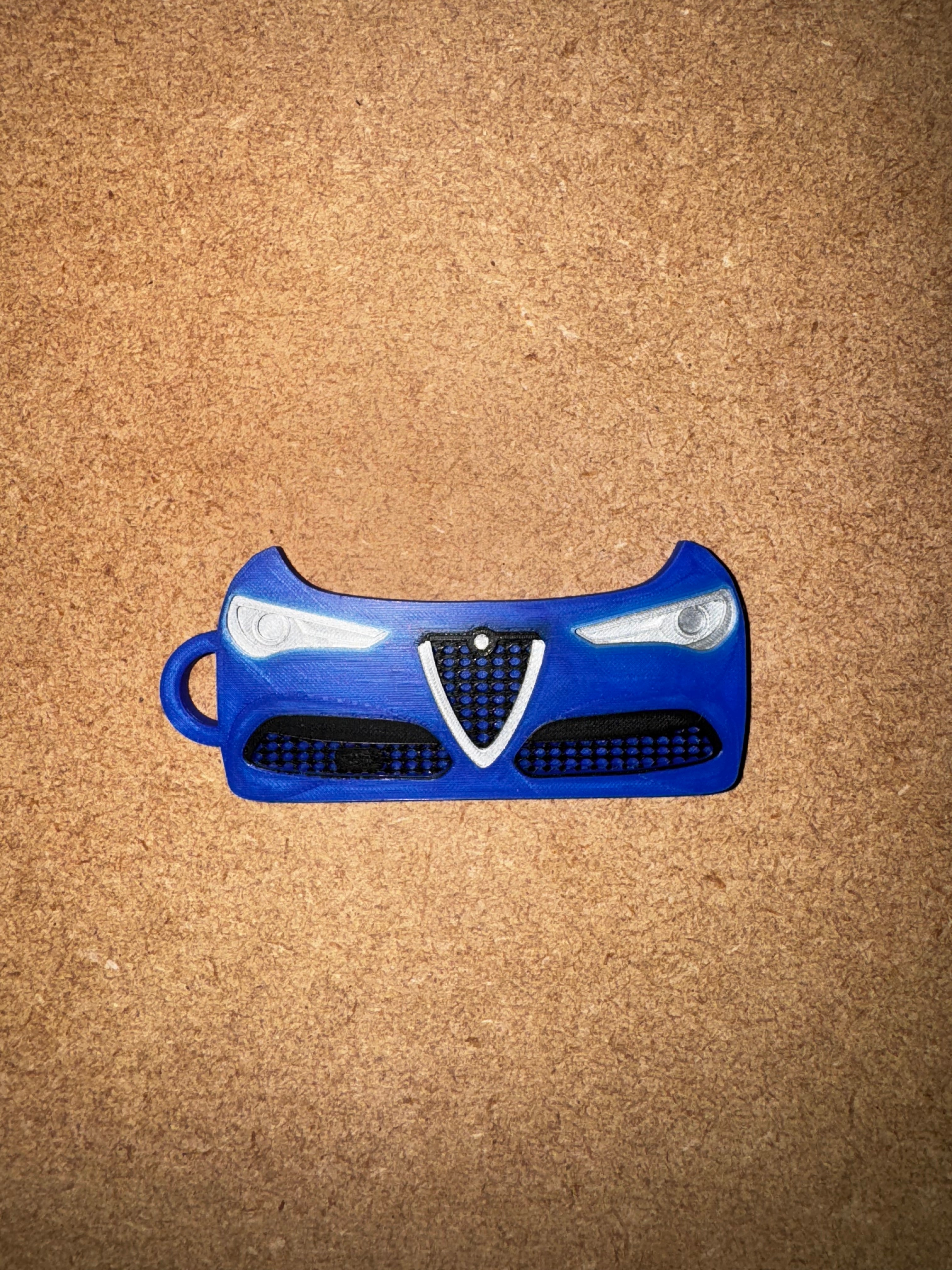 Custom 3D Printed Alfa Romeo Stelvio Keyring – Personalised Number Plate Car Keychain Gift