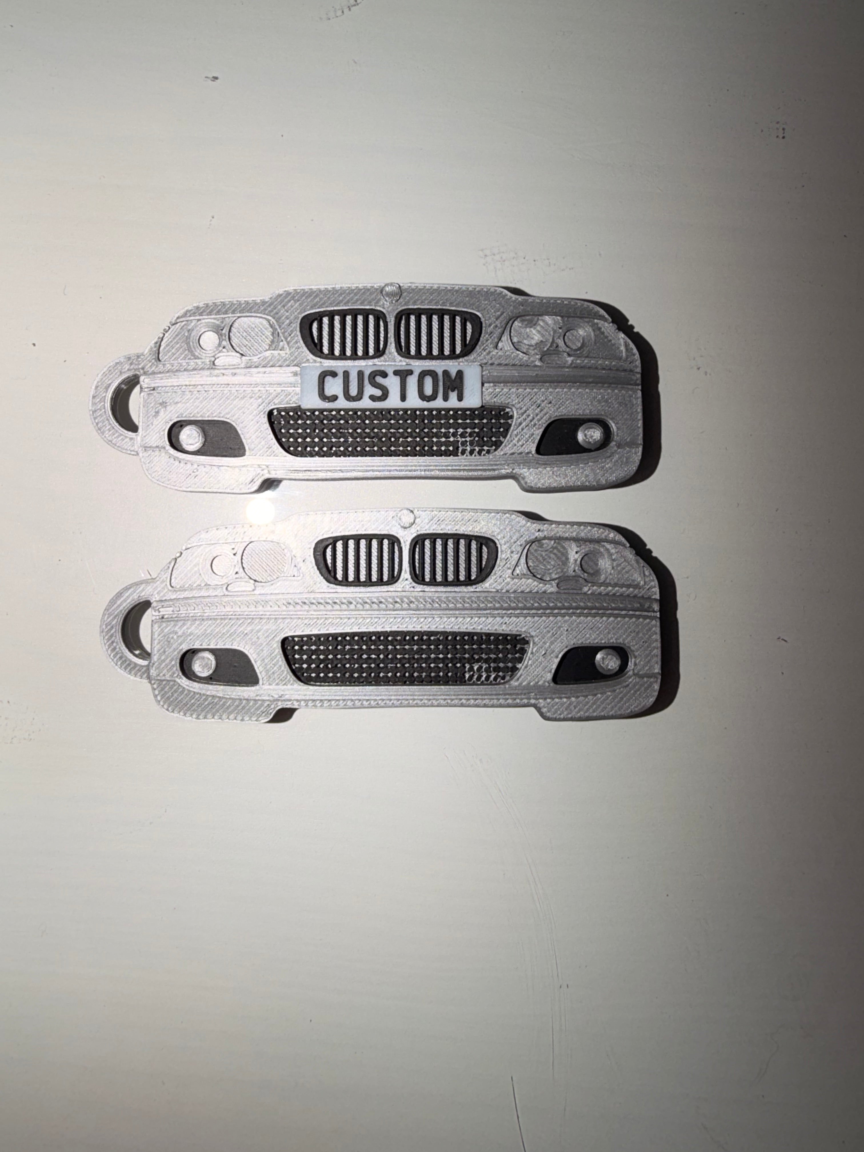 BMW 3 Series E46 Keyring – Personalised Number Plate Car Keychain Gift Custom 3D Printed