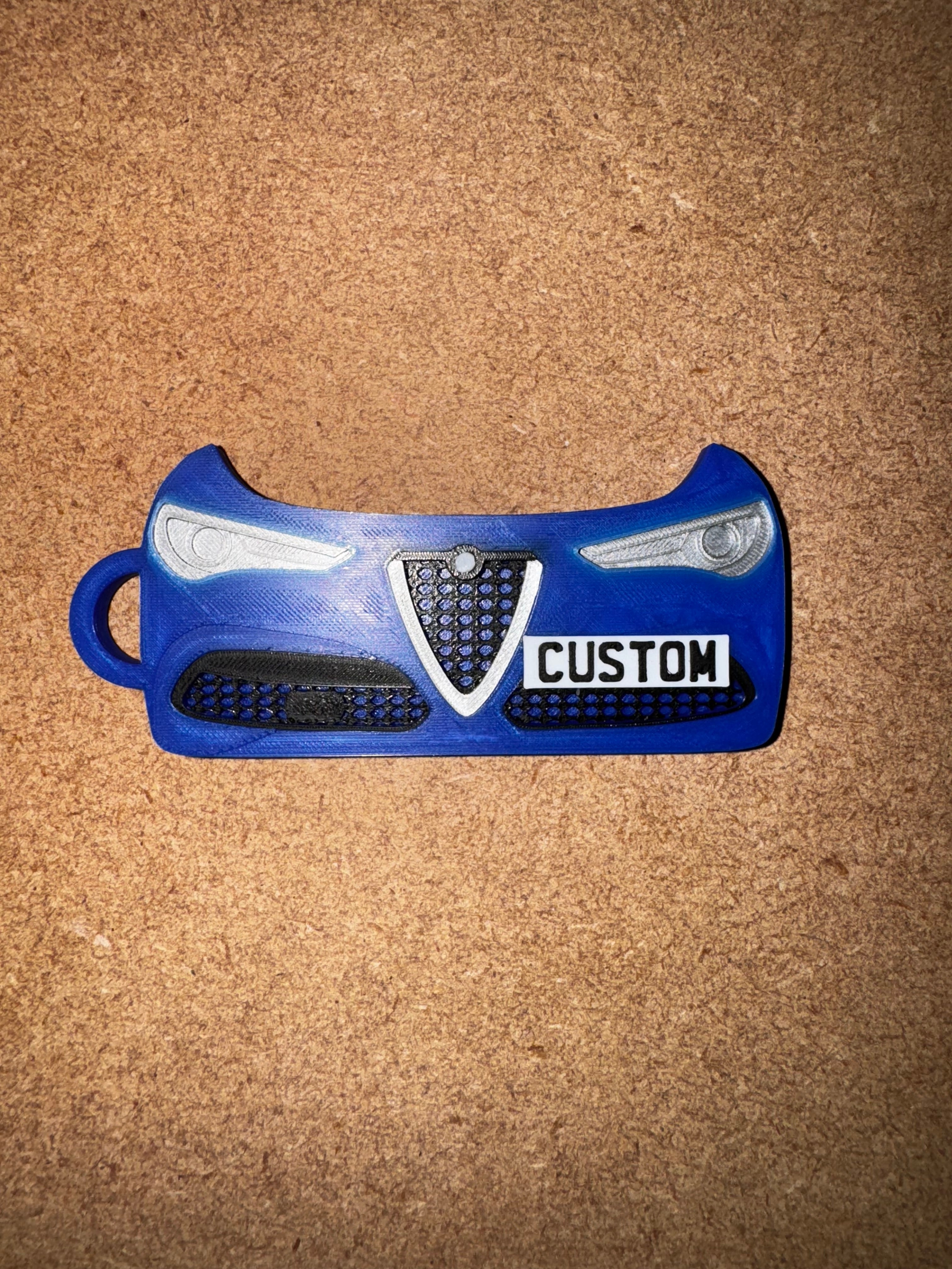 Custom 3D Printed Alfa Romeo Stelvio Keyring – Personalised Number Plate Car Keychain Gift