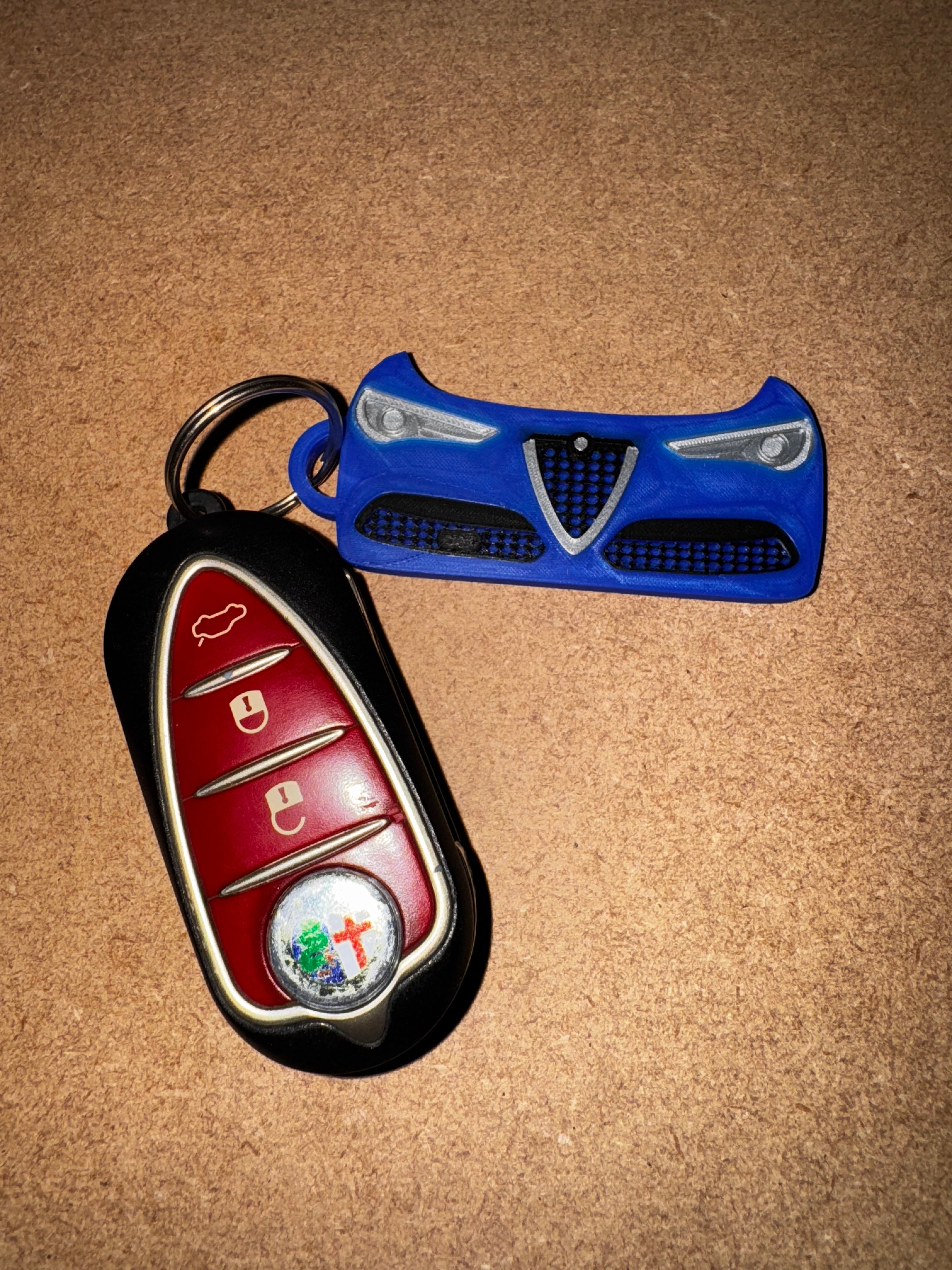 Custom 3D Printed Alfa Romeo Stelvio Keyring – Personalised Number Plate Car Keychain Gift