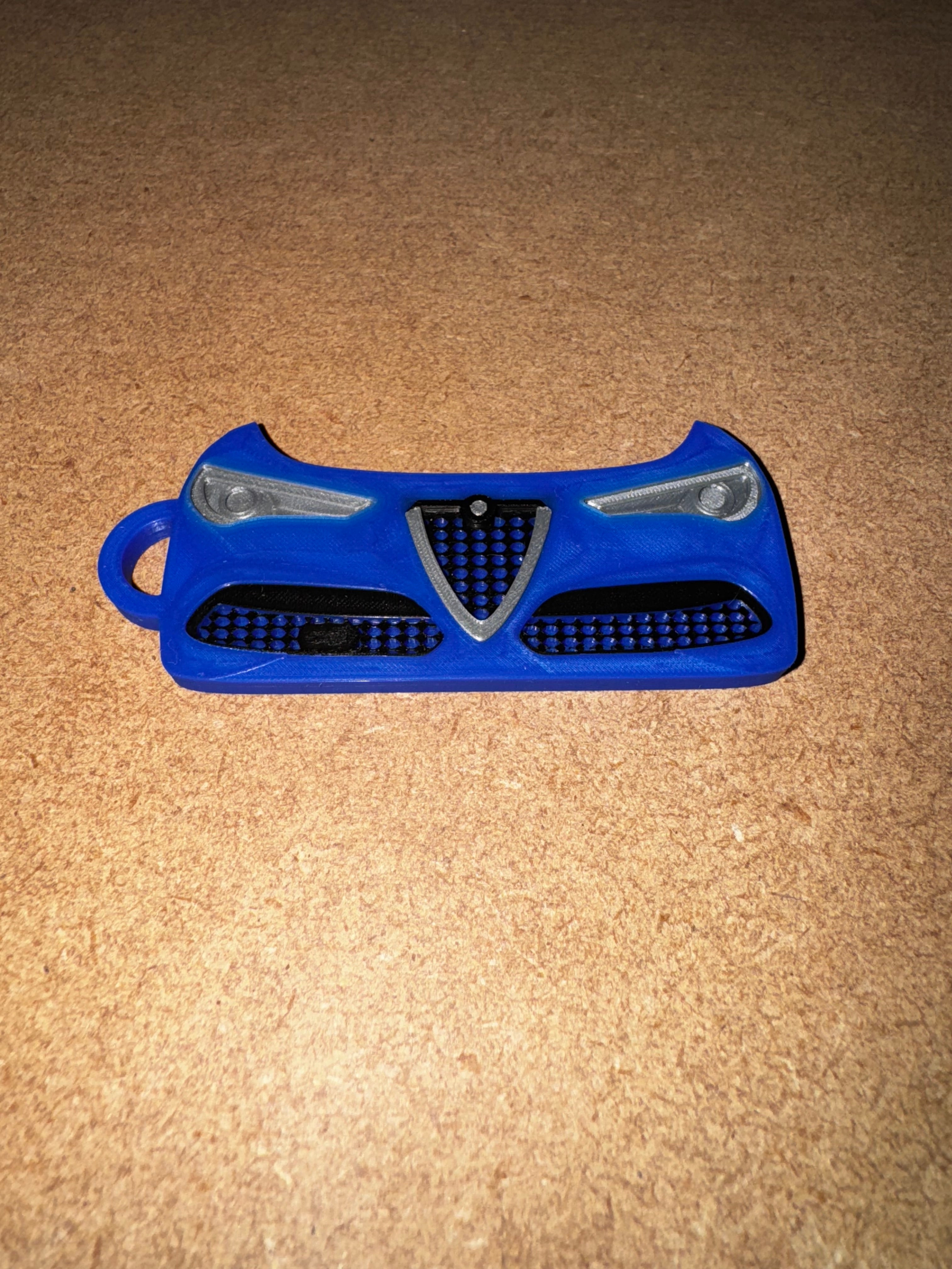Custom 3D Printed Alfa Romeo Stelvio Keyring – Personalised Number Plate Car Keychain Gift