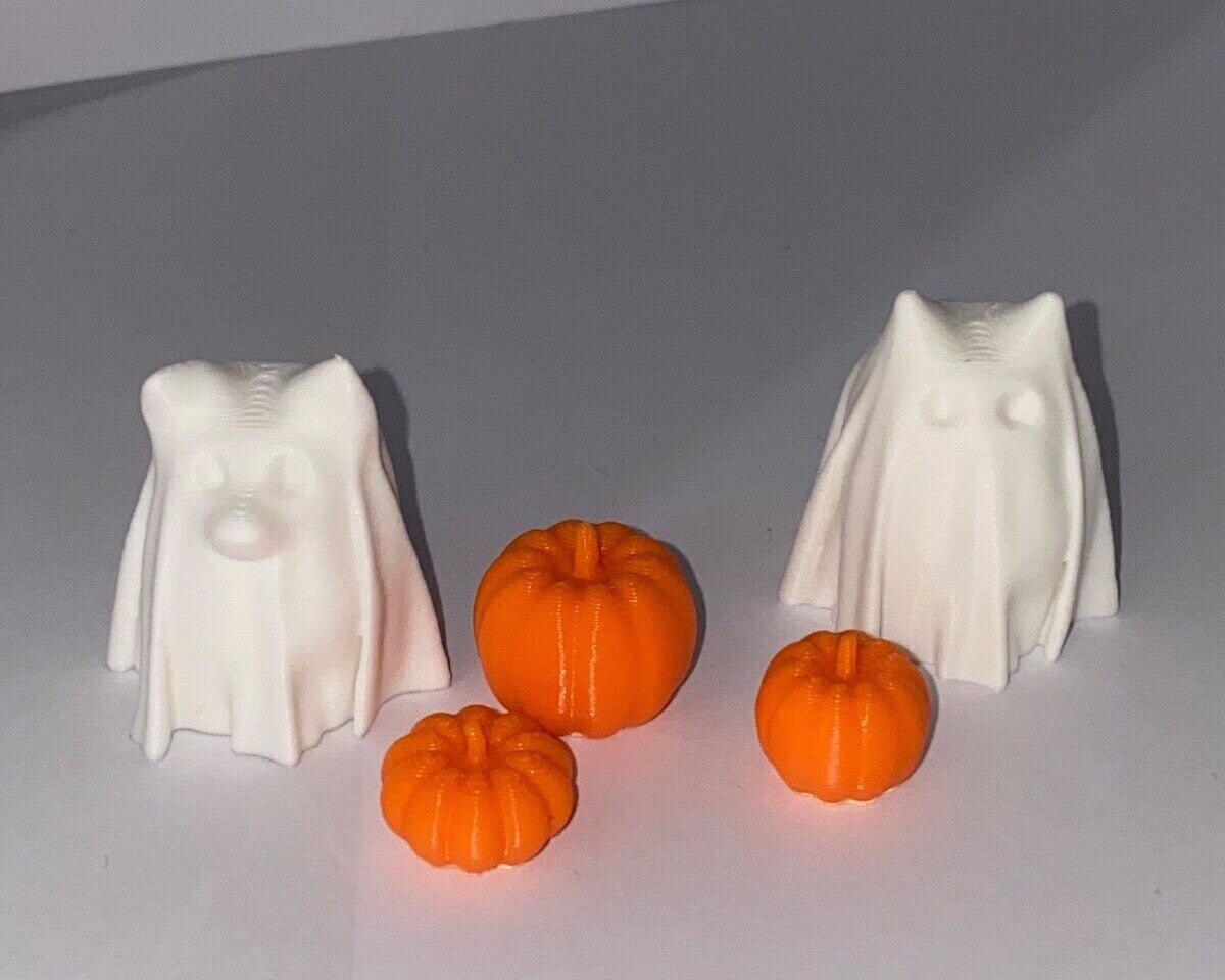 3D Printed Ghost Cat Halloween Figure – Mysterious Kitty Decor for Spooky Displays