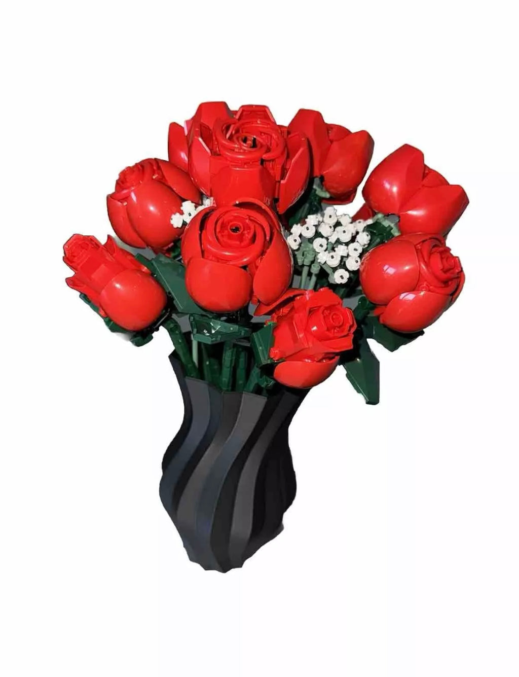 Spiral 3D Printed Vase Compatible with LEGO® Rose Bouquet (Set 10328)