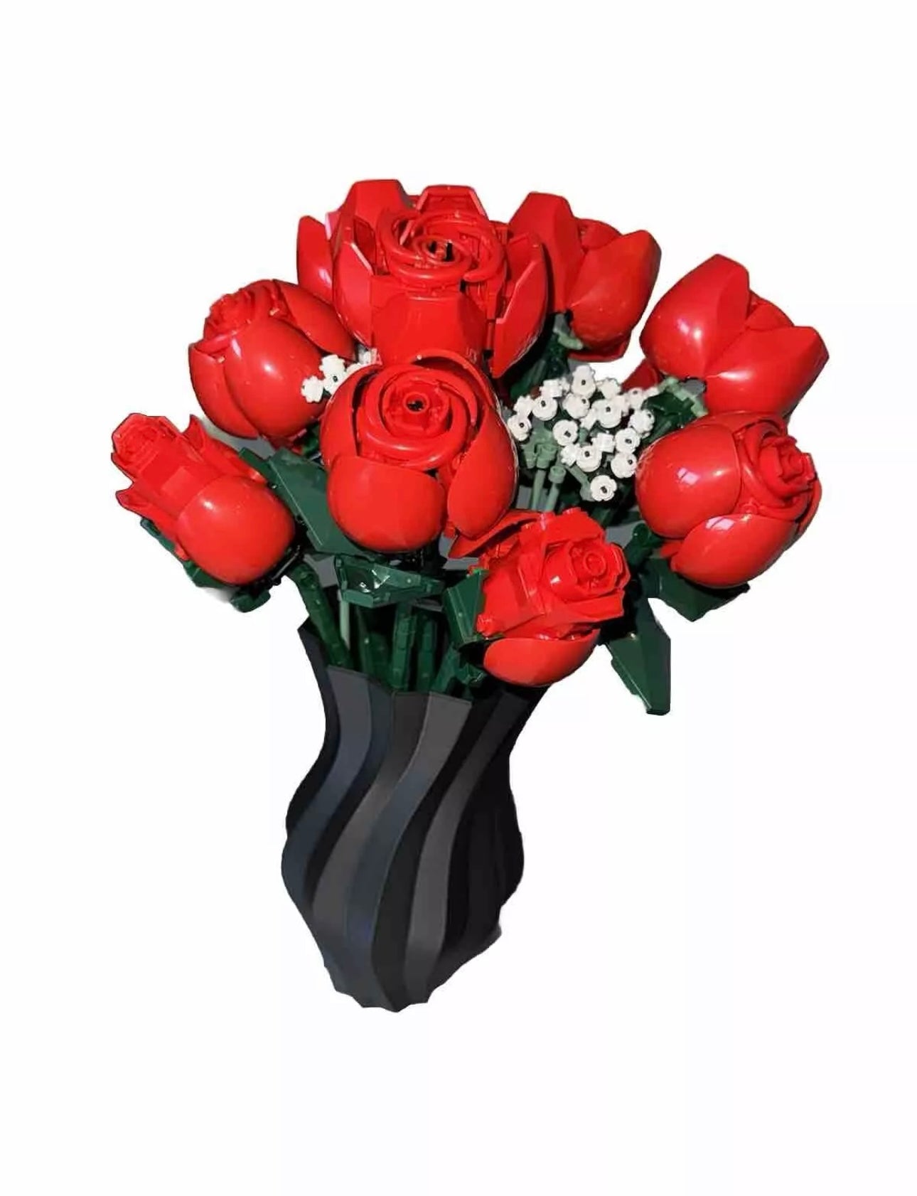 Spiral 3D Printed Vase Compatible with LEGO® Rose Bouquet (Set 10328)