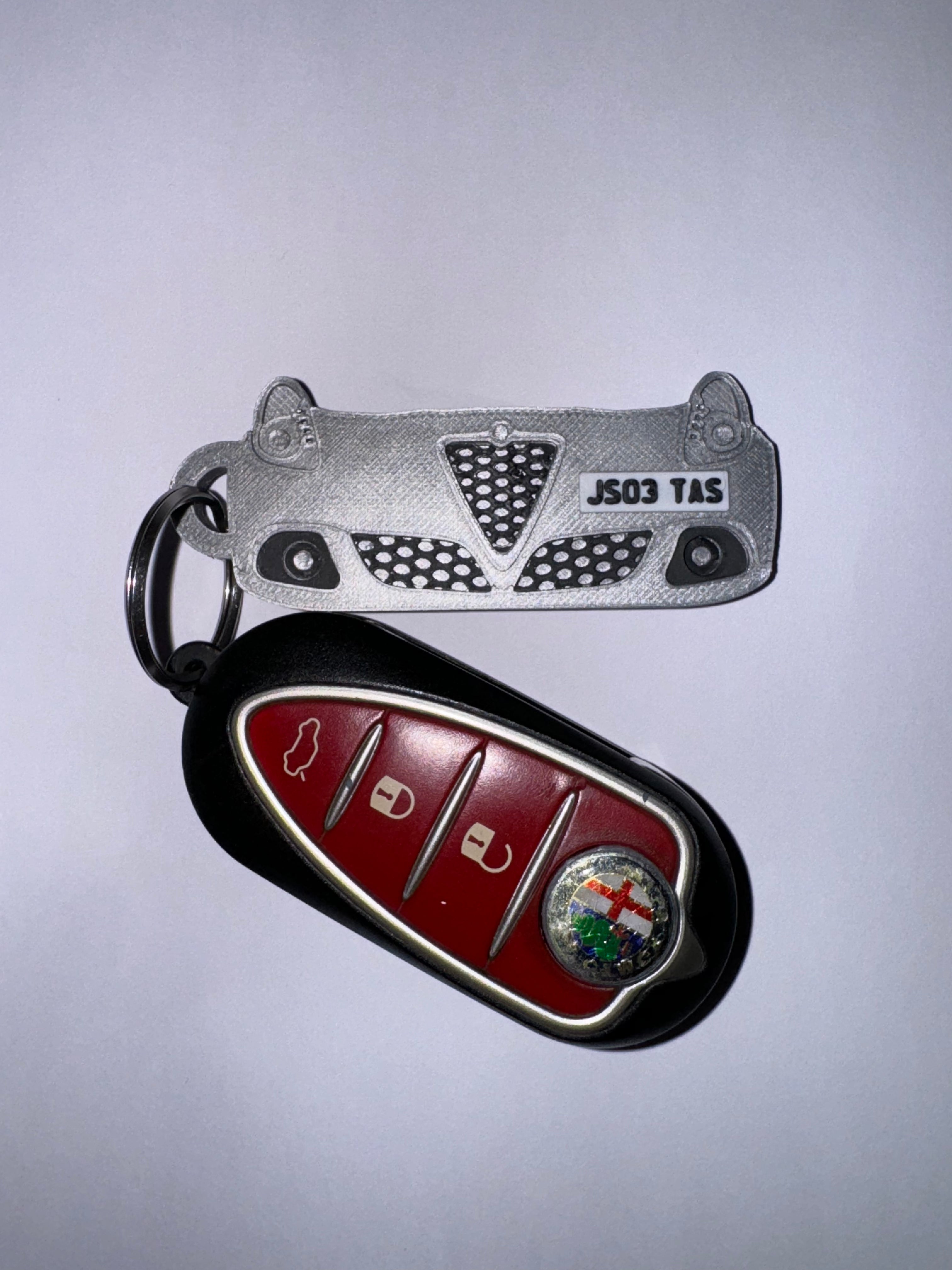 Custom Alfa Romeo Giulietta Keyring - Personalised Number Plate & Colour